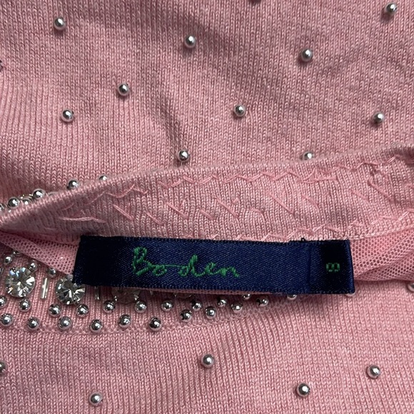 Boden Jeweled Neckline Pearl Studded Sweater - Picture 10 of 12